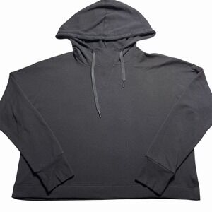 Beyond Yoga Women S Modal Drawstring Hoodie Black Lightweight Athleisure Gym EUC